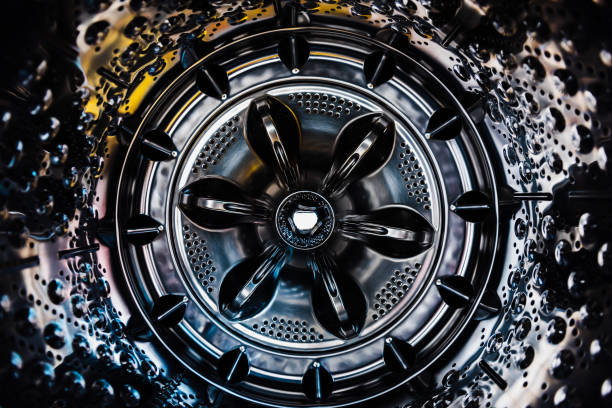 Inside of modern washing machine drum